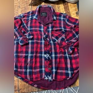 Rails red/blue plaid top. Size XS
